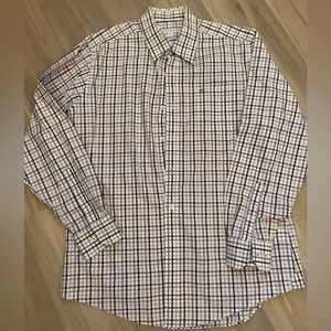 Southern Tide men’s classic fit button down sport shirt tattersall purple grey
